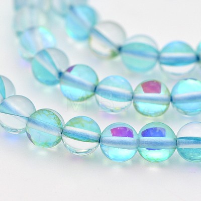 Round Synthetic Moonstone Beads Strands G-M210-8mm-10-1