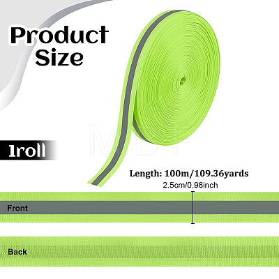 Reflective Polyester Ribbons SRIB-WH0011-476-1