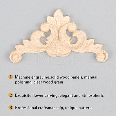 Olycraft Rubber Wood Carved Onlay Applique AJEW-OC0001-48-1