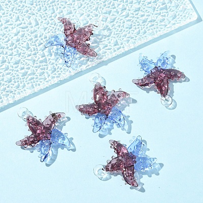 5Pcs Handmade Lampwork Pendants LAMP-YW0001-67H-1
