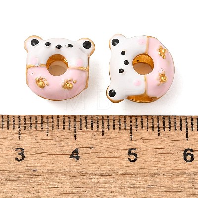 Cartoon Animal Donut Alloy Enamel European Beads FIND-U008-02G-A-1