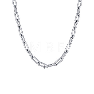 Stainless Steel Paperclip Chain Necklaces for Women PW-WG12199-01-1
