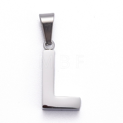 304 Stainless Steel Letter Pendants STAS-H127-L-P-1