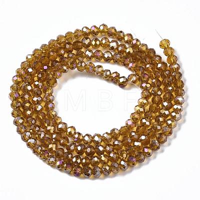 Electroplate Glass Beads Strands X-EGLA-R048-2mm-24-1