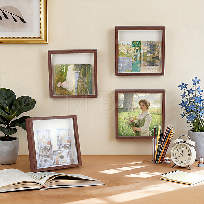 4Pcs Plywood Money Box Photo Frames ODIS-WA0001-16A-1