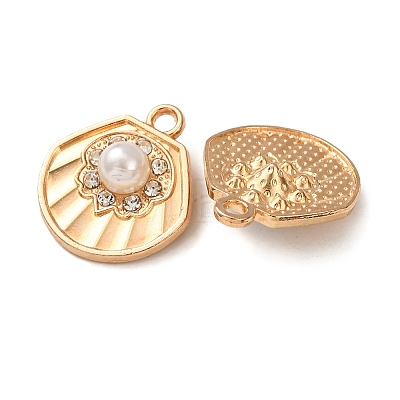 Alloy & ABS Imitation Pearl & Rhinestone Pendants FIND-K030-18D-G-1