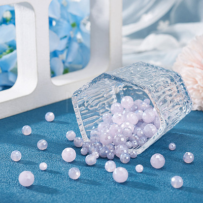 105Pcs 3 Styles Electroplate Opaque Solid Color Glass Beads Strands GLAA-TA0004-40A-1