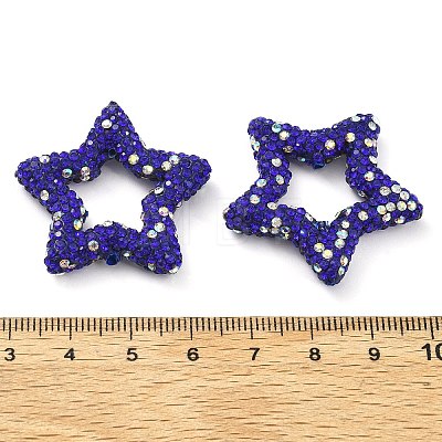 Star Shape Polymer Clay Rhinestone Beads CLAY-NH0001-06D-1