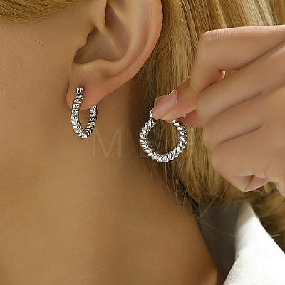 304 Stainless Steel Hoop Earrings YY3113-1-1