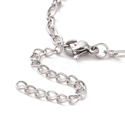 304 Stainless Steel Figaro Chain Bracelet for Men Women BJEW-E031-14P-02-1