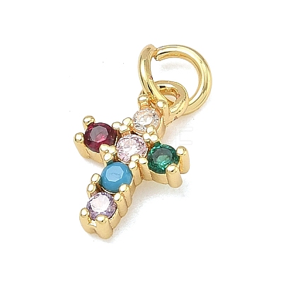 Brass Micro Pave Cubic Zirconia Pendants KK-A293-20G-03-1