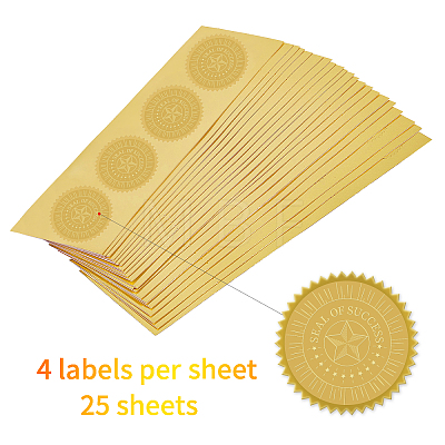 Self Adhesive Gold Foil Embossed Stickers DIY-WH0211-045-1