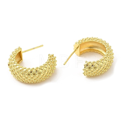 Rack Plating Brass Round Stud Earrings for Women EJEW-D059-15G-1