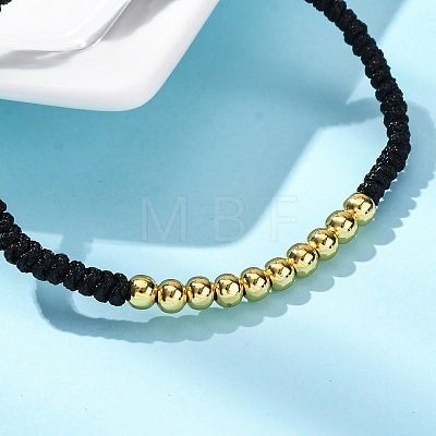 Polyester Cord Braided Bead Bracelets for Women BJEW-L698-04G-02-1