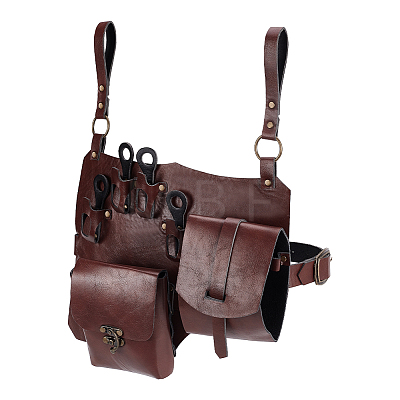 Retro PU Leather Magic Potions Belt Pouch Waist Bags AJEW-WH0270-362-1