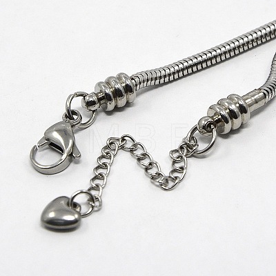 Tarnish Resistant 304 Stainless Steel European Round Snake Chains Bracelets STAS-J015-06-1