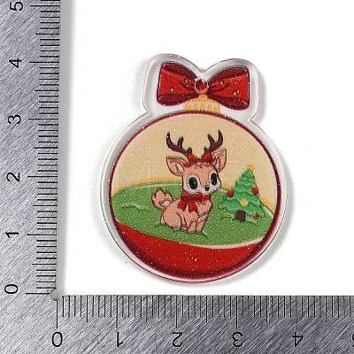 Christmas Theme Opaque Printed Acrylic Pendants SACR-S035-02C-1