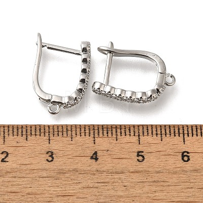 Rack Plating Brass Micro Pave Cubic Zirconia Hoop Earring Findings EJEW-H143-05P-1