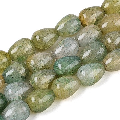 Baking Paint Crackle Glass Beads Strands DGLA-N019-03A-10-1