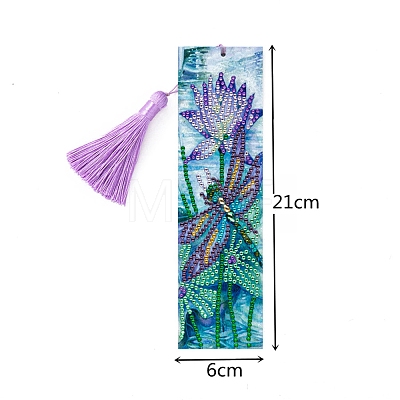 Dragonfly Pattern DIY Diamond Painting Bookmark with Tassel Pendants Kits PW-WGB2A73-01-1