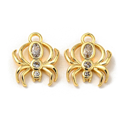 Brass Micro Pave Cubic Zirconia Charms KK-Q809-01G-1