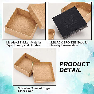 Kraft Paper Cardboard Jewelry Set Boxes CBOX-BC0001-10-1