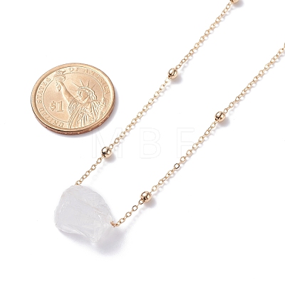 Natural Quartz Crystal Stone Pendant Necklace for Women NJEW-JN03781-02-1