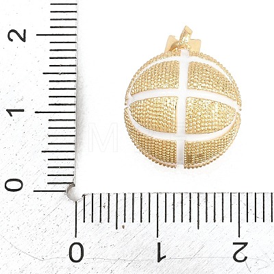 Sports Theme Brass Enamel Pendants KK-A297-07B-G-1
