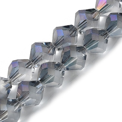 Electroplate Transparent Glass Beads Strands EGLA-I019-HR02-1