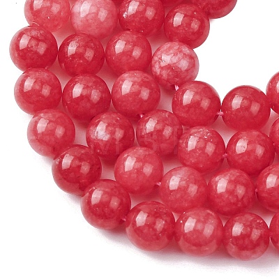 Natural White Jade Imitation Rhodonite Beads Strands G-I299-F15-8mm-1
