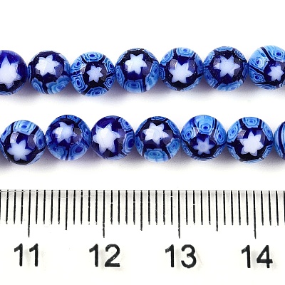 Handmade Millefiori Glass Beads Strands LAMP-N024-28-1