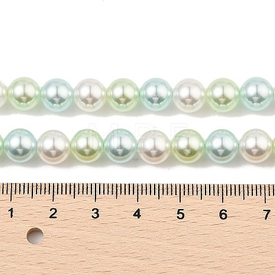 Baking Painted Pearlized Glass Pearl Round Bead Strands PEAR-H019-02C-08-1