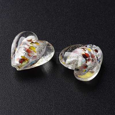 Handmade Lampwork Silver Foil Glass Beads FOIL-T005-01D-1