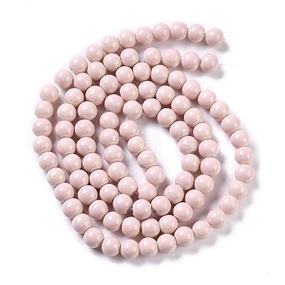 Painted Glass Beads Strands X-DGLA-S071-6mm-B12-1