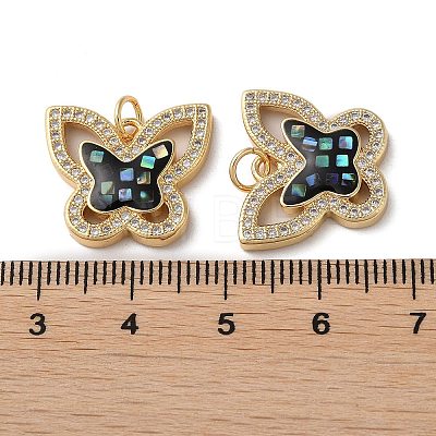 Brass Micro Pave Cubic Zirconia Pendants KK-D057-16G-1