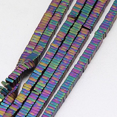 Electroplate Non-magnetic Synthetic Hematite Heishi Beads Strands G-J171B-4x4mm-M-1