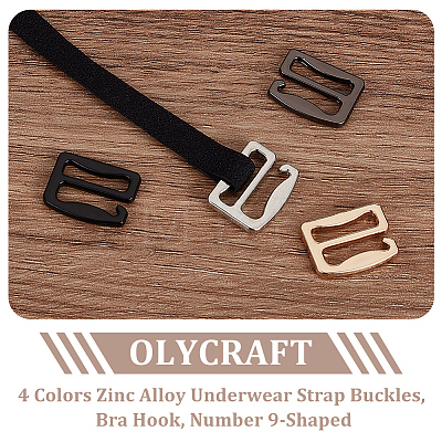 Olycraft 32Pcs 4 Colors Zinc Alloy Underwear Strap Buckles FIND-OC0003-08A-1