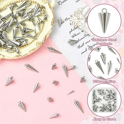 80Pcs 8 Styles Stainless Steel Pendants STAS-CJ0002-85-1