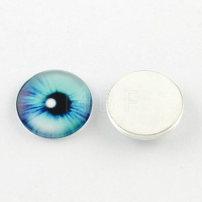 Half Round/Dome Dragon Eye Pattern Glass Flatback Cabochons for DIY Projects X-GGLA-Q037-12mm-M41-1