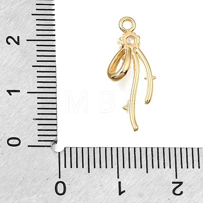 Brass Micro Pave Clear Cubic Pendants CU-CBA1682-06B-G-1