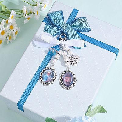 Tibetan Style Alloy Lacy Oval Memorial Picture Frame Decoration HJEW-SW00011-02-1