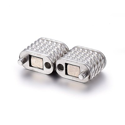 304 Stainless Steel Magnetic Clasps with Glue-in Ends STAS-E440-33B-P-1