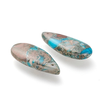 Assembled Synthetic Turquoise and Imperial Jasper Pendants G-K309-01-1