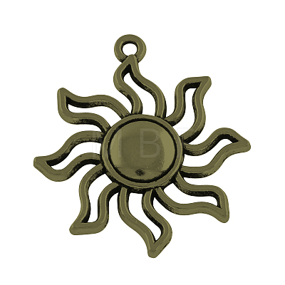 Tibetan Style Alloy Solar Eclipse Pendants TIBEP-R304-004AB-FF-1