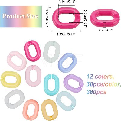 360Pcs 12 Style  Acrylic Linking Rings FIND-FH0003-75-1