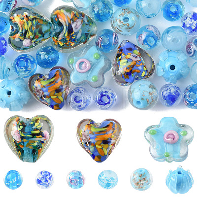 38Pcs Handmade Bumpy Glass Beads LAMP-FS0001-40-1