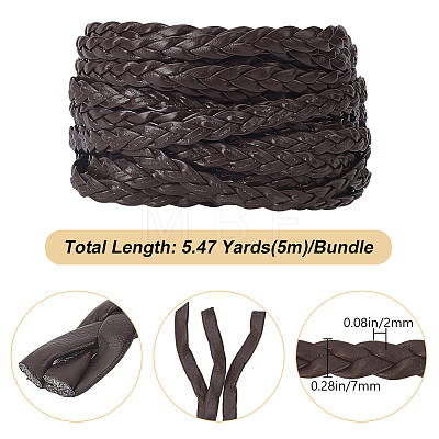 Flat PU Leather Braided Cord OCOR-WH0086-87A-04-1