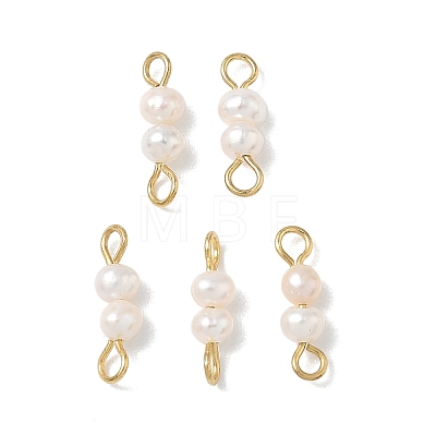 Potato Natural Cultured Freshwater Pearl Beaded Links Connector Charms PALLOY-JF05480-1