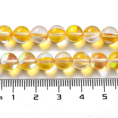 Synthetic Moonstone Beads Strands G-P528-J02-11-1