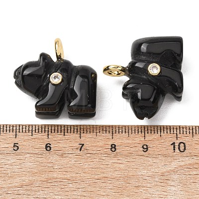 Natural Obsidian Carved Pendants G-H357-02G-07-1